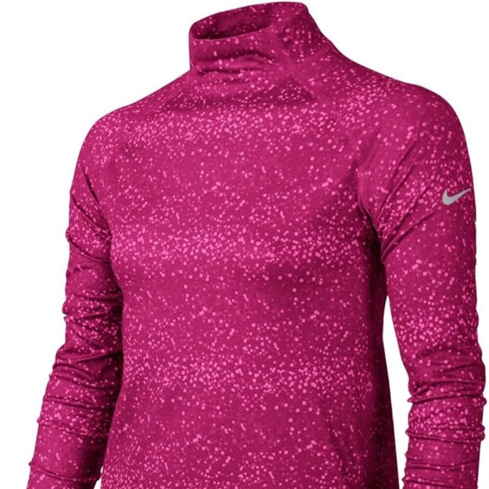 Nike Store Power Graphic Girls Training Mock Shirt Large Pink